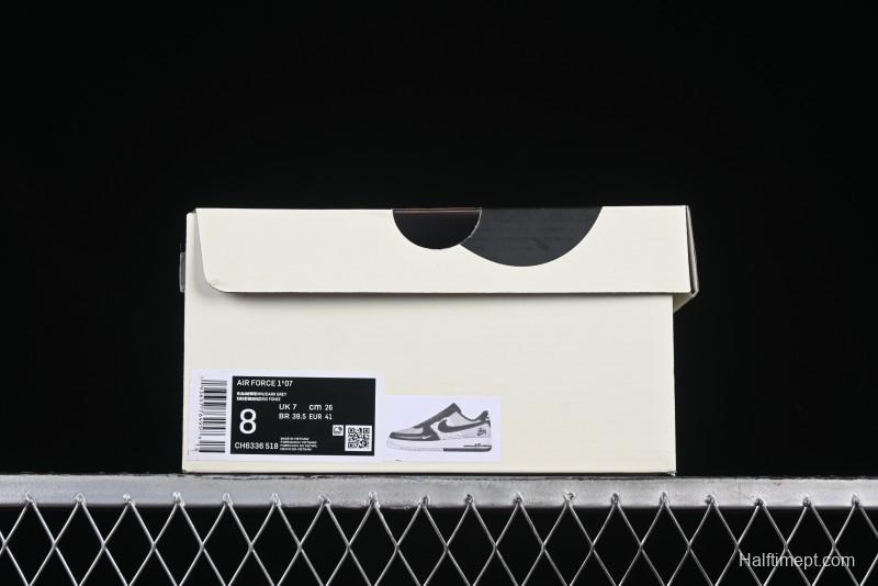 Nike Air Force 1 '07 Low Stussy Collaboration Black Leather Low-Top Casual Sneakers - CH6336-518