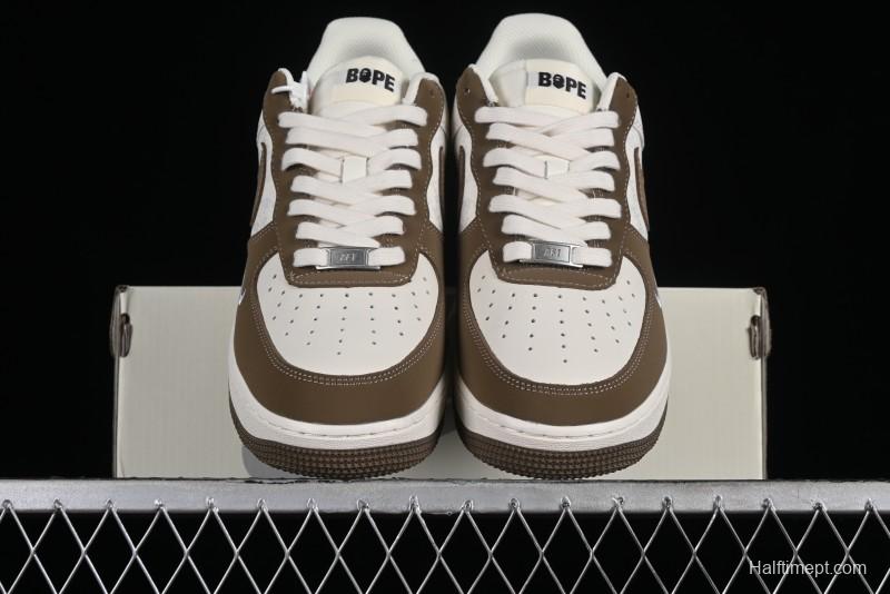 Nike Air Force 1 '07 Low BAPE Collaboration - Light Green Pigskin Low-Top Casual Sneakers - BA8806-225