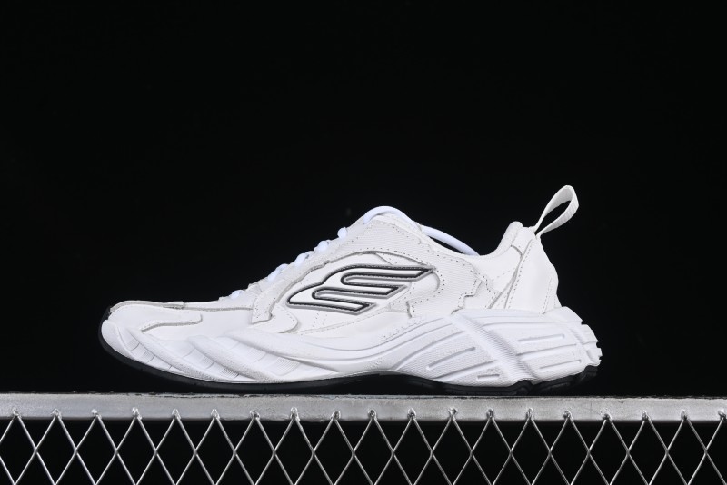 Balenciaga Monday Leather Round Toe Lace-Up Low-Top Lifestyle Sneakers - WDTSC9110