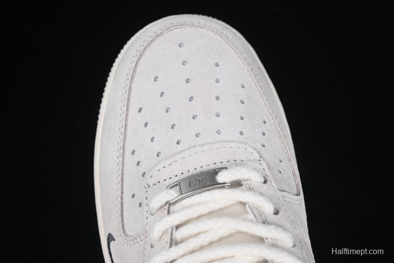 Nike Air Force 1 '07 Low Champion Collaboration Dual-Tone Grey Swoosh Triple Mini Swoosh Low-Top Casual Sneakers - SJ6698-022