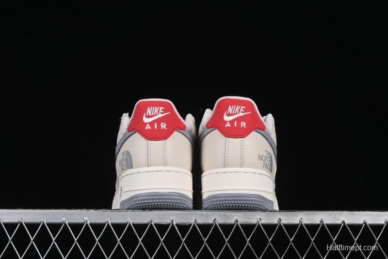 Nike Air Force 1 '07 Low The North Face Collaboration Patchwork Pigskin Red Tail Casual Sneakers - XZ6188-649