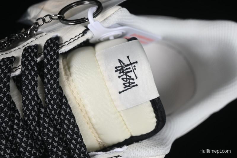 Nike Air Force 1 '07 Low Stussy Collaboration Beige Black Floral Swoosh Casual Sneakers - HH7518-040