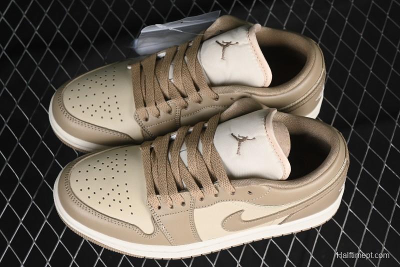 Nike Air Jordan 1 Low AJ1 Wheat Color Low-Top Casual Sneakers - DC0774-203
