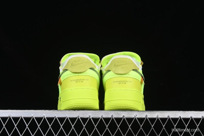 Nike Off White x Air Force 1 Low OW Collaboration Transparent Yellow Sneakers - AO4606-700