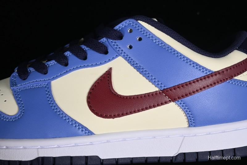 Nike Dunk Low SB Skateboarding Shoes in White Blue Red Colorway - FV8119-161