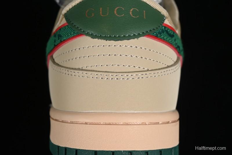 Nike SB Dunk Low Gucci Collaboration - Anniversary High-End Customized Low-Top Casual Sneakers - DQ1098-357