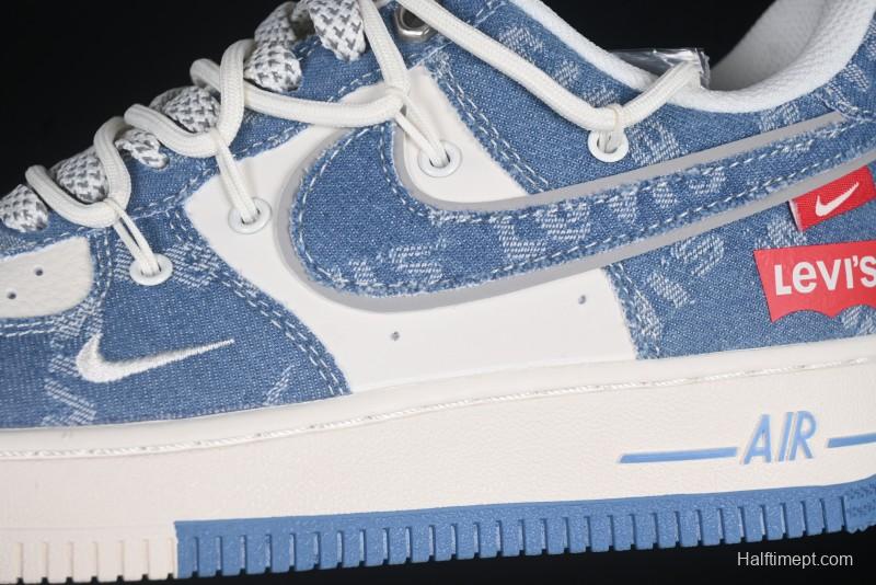 Nike Air Force 1 '07 Low Levi's Denim Patchwork Lace-Up Casual Sneakers - SJ1198-001