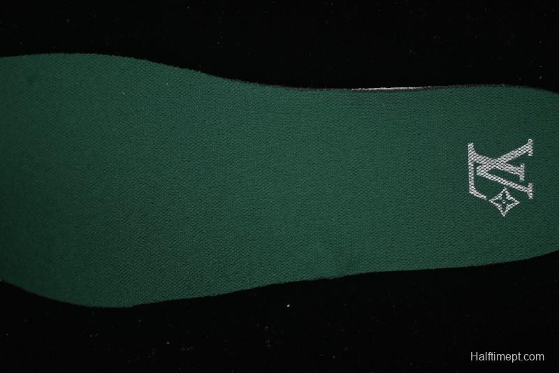 Louis Vuitton Footprint Soccer 2025 Spring Summer Collection Round Toe Lace-Up Low Top Lifestyle Casual Shoes - D.GREEN