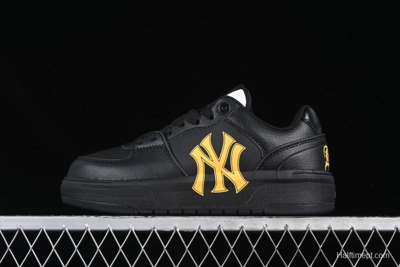 NY Yankees Black & Yellow Sneakers - Bold Logo Streetwear Shoes