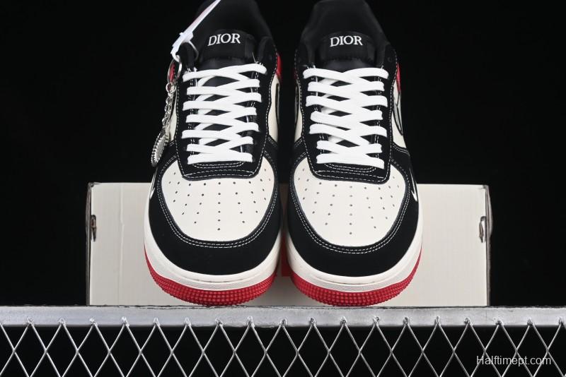 Nike Air Force 1'07 Low Dior Collaboration Red Black Zebra Print Casual Sneakers - KK1988-066