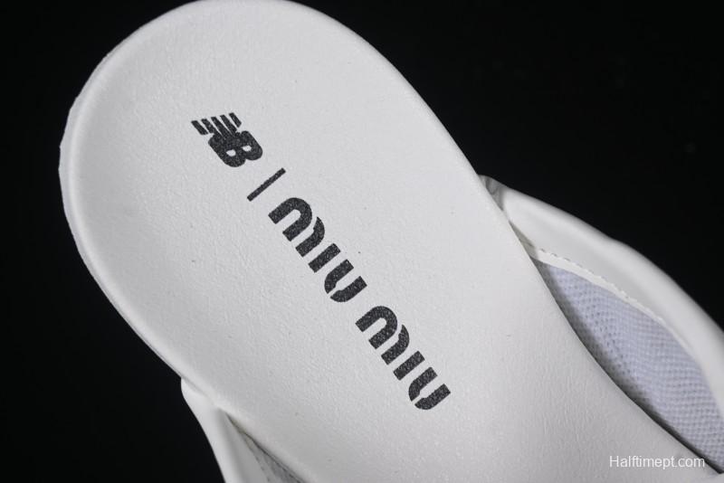 Miu Miu x New Balance 530 Deconstructed Low-Top Retro Sneakers with Dual Lace Design - AJD4