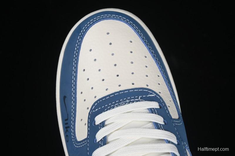 Nike Air Force 1 '07 Low Collaboration White Blue Ghost Face Casual Sneakers with Strap - KK1988-068
