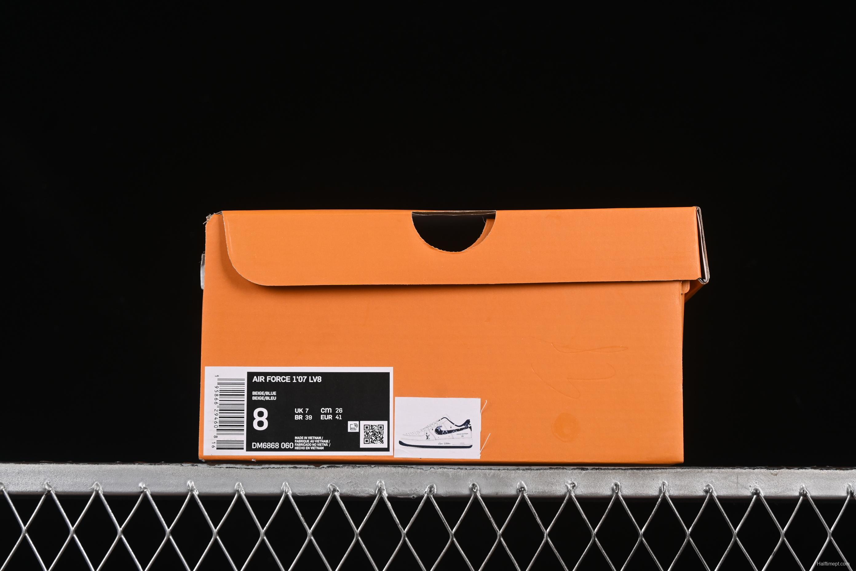 Nike Air Force 1 '07 Low LV Collaboration Black Denim Hook Drawstring Casual Sneakers - DM6868-060