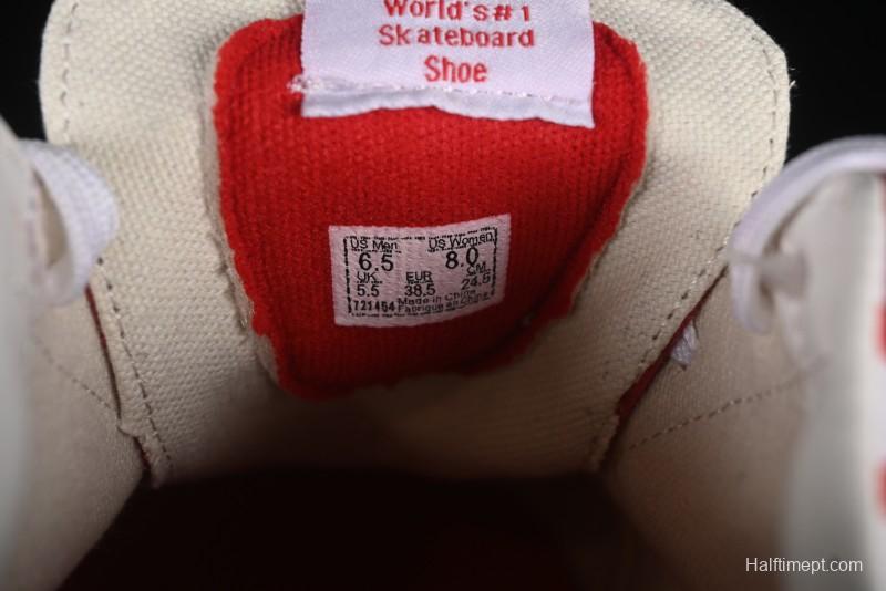 Vans Sk8-Low White Red Checkerboard Slip-Resistant Casual Skate Shoes - VN0A4UUK4W9