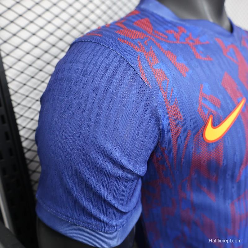 Player Version 25/26 Barcelona Blue with Red Pattern Jersey