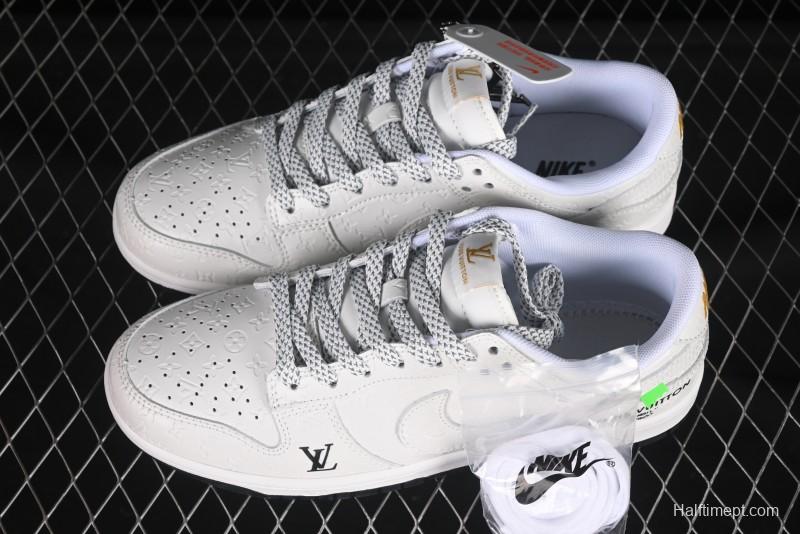 Nike SB Dunk Low LV Collaboration Black White Dark Print Anniversary High-End Custom Low-Top Casual Skate Shoes - XX3168-145