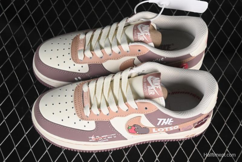 Nike Air Force 1'07 Low Strawberry Bear Custom Casual Sneakers - DB3301-551