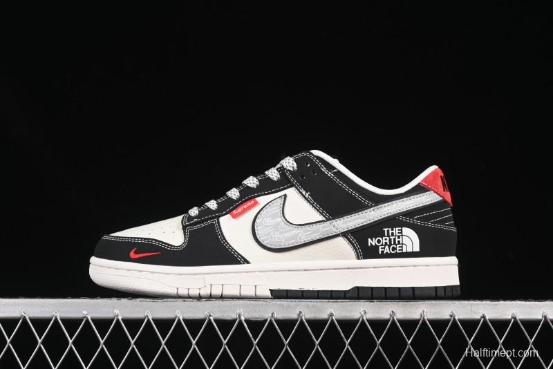 Nike SB Dunk Low The North Face x Supreme Triple Collaboration Sketch Grey Anniversary Custom Low-Top Casual Skate Shoes - CS1688-105