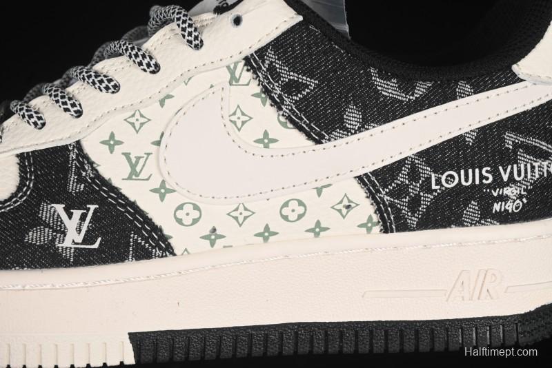 Nike Air Force 1 '07 Low LV Collaboration Double Print Denim Casual Sneakers - YX5066-317