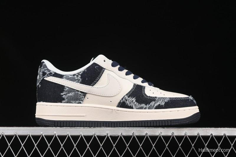 Nike Air Force 1 '07 Low Stussy Collaboration Retro Denim Casual Sneakers - XS1958-578