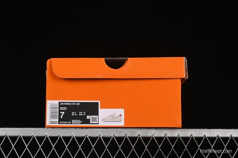 Nike Air Force 1 '07 Low LV Collaboration Beige Grey Snake Swoosh Casual Sneakers - XX3168-130