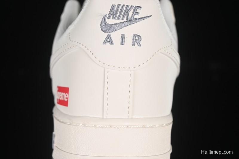 Nike Air Force 1 '07 Low Supreme Collaboration Dual-Tone Grey Print Casual Sneakers - HH7518-077