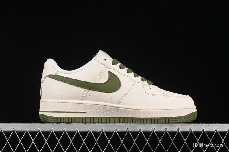 Nike Air Force 1 '07 Low Stussy Collaboration Green Swoosh Gold Embroidery Casual Sneakers - XX3168-151