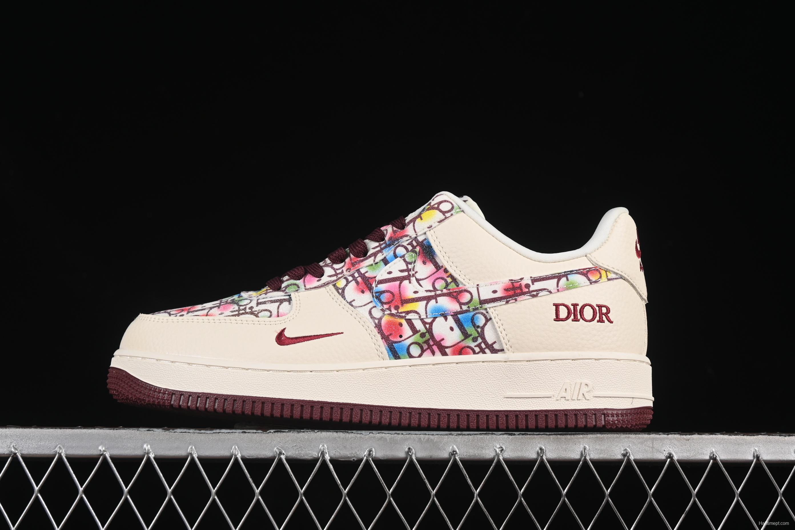 Nike Air Force 1'07 Low Dior Collaboration Floral Embroidery Casual Sneakers - DF0188-063
