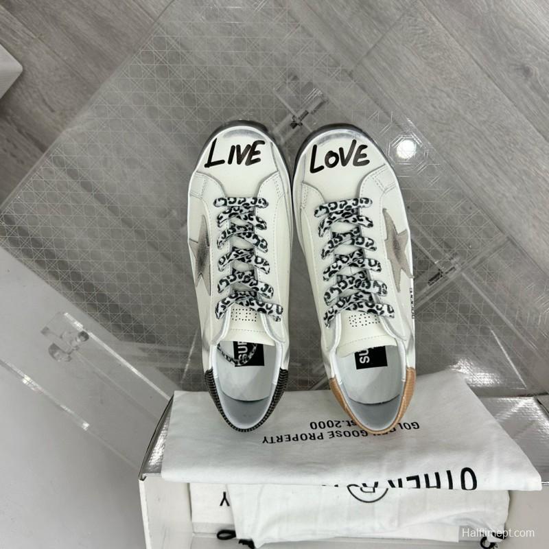 2025 Unisex GGDB White Beige Grey Leather Sneakers SUPER STAR