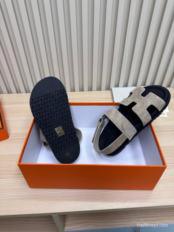 2025 Slippers Hermès Grey Suede Slippers