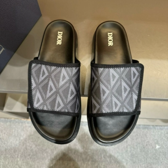 2024 Dior Black Mesh Slippers MJ00180