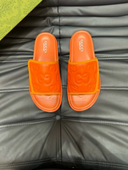 2024 GUCCI orange leather slippers MJ00200