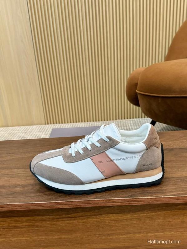 2025 Unisex TOM FORD White Brown Suede Leather Sneakers LY00360(F)/LY00370(M)