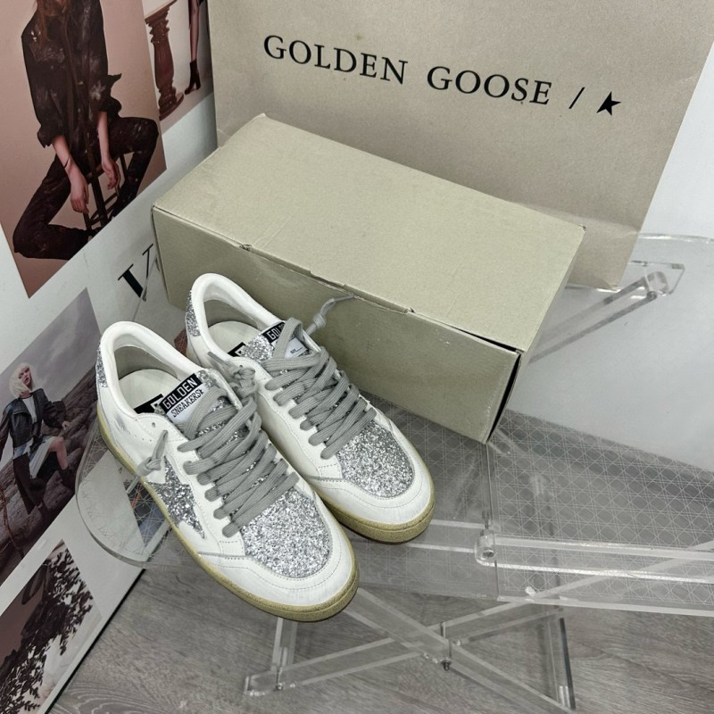 2024 Women GGDB White Silver Leather Suede Sneakers MJ00260
