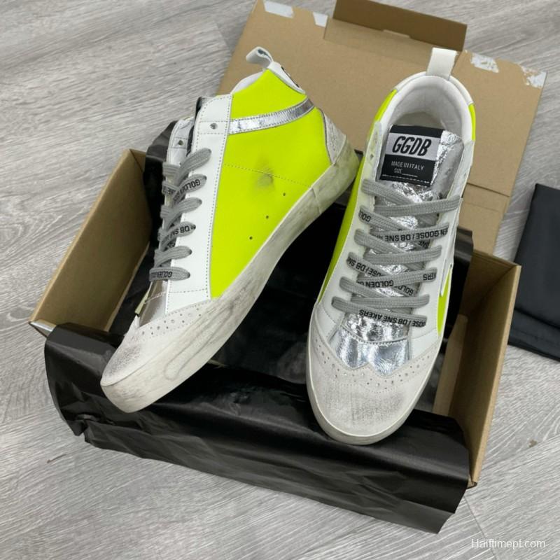 2024 Unisex GGDB Yellow White Leather Suede High Top Sneakers MJ00300