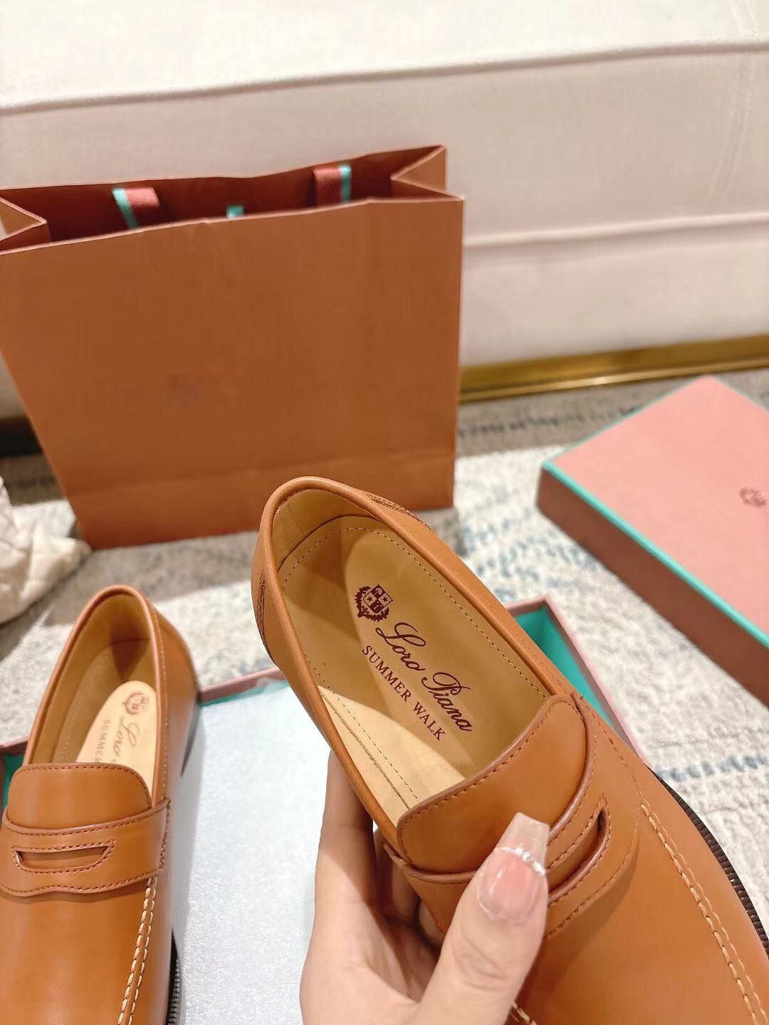 2025 Women LP Brown Leather Loafer LY00340