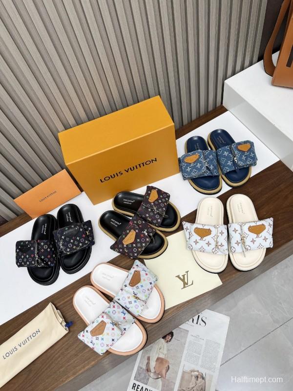 2025 Louis Vuitton Multi Color Canvas Slippers