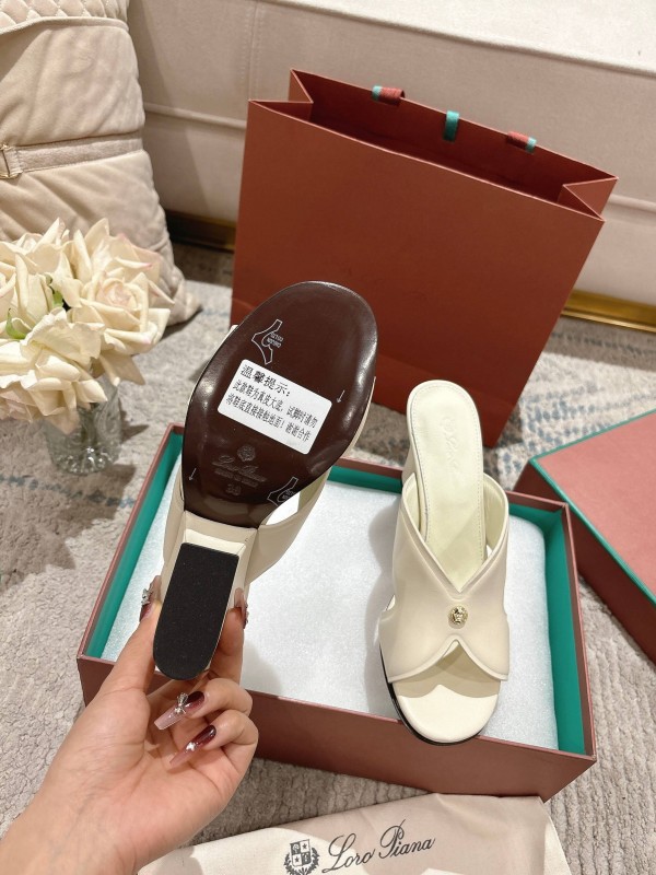 2025 Women LP White Leather Sandals LY00300