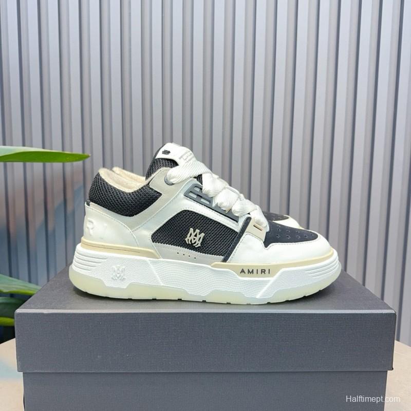 2024 Unisex Amiri Black White Leather Sneakers MJ00360