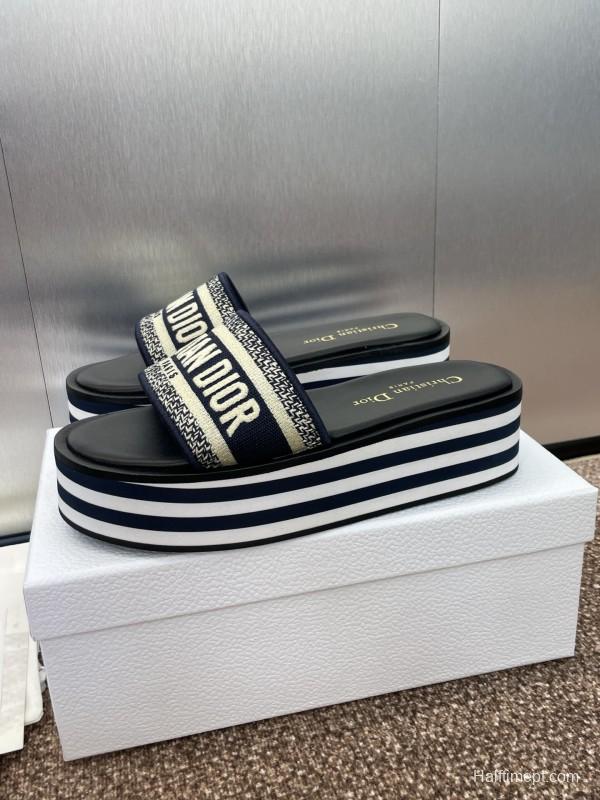 2025 Slippers Dior Black Canvas Slippers