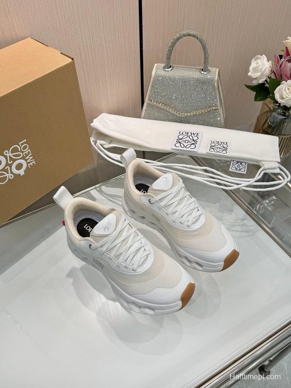 2025 Unisex Loewe White Mesh Rubber Sneakers