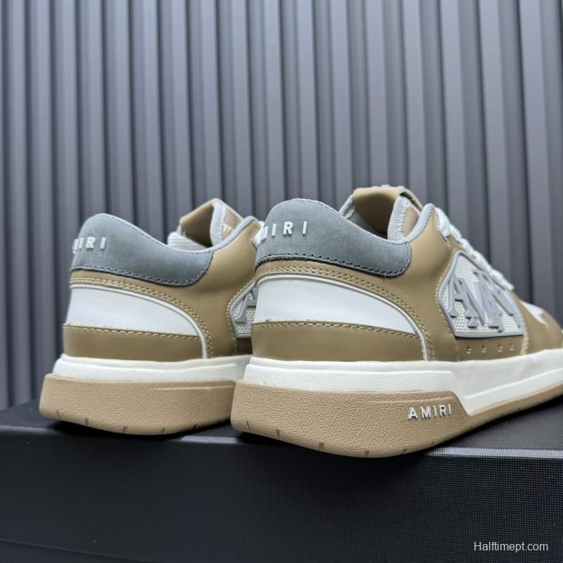 2025 Unisex Amiri Beige White Leather Sneakers MJ00360