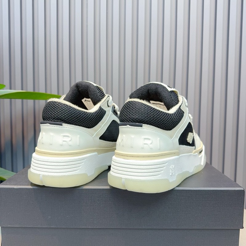 2024 Unisex Amiri Black White Leather Sneakers MJ00360