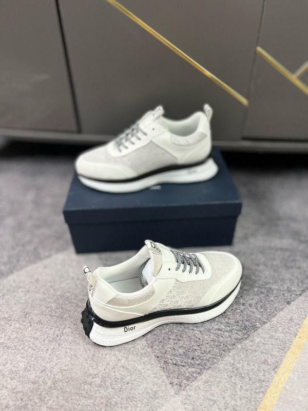 2024 Unisex Dior White Mesh Leather Casual Sneakers MJ00270