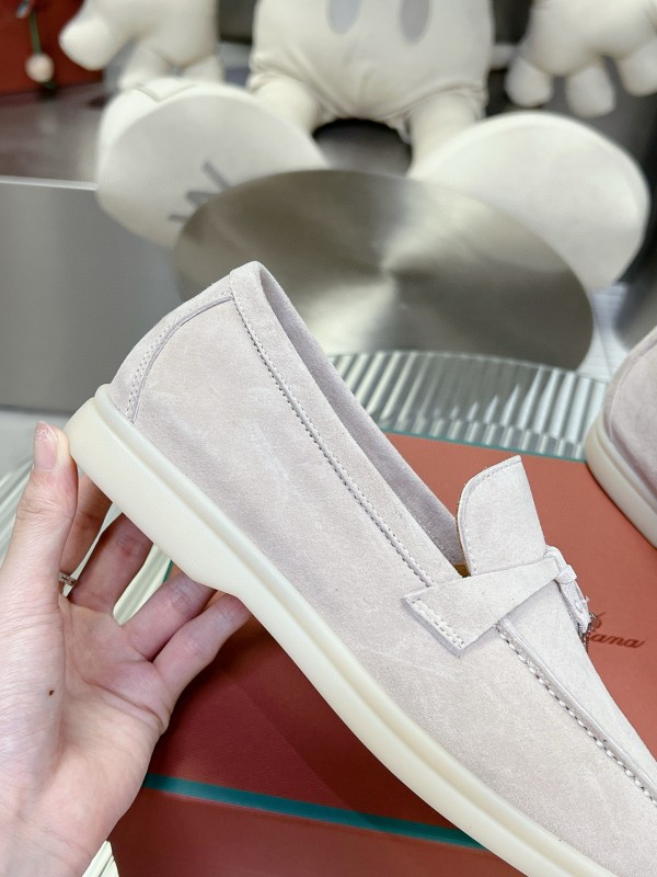 2024 Men Le Parmentier White Suede Loafers MJ00270