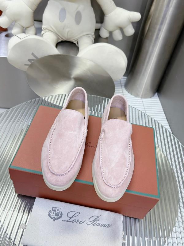 2025 Women LP Pink Suede Loafers LY00260
