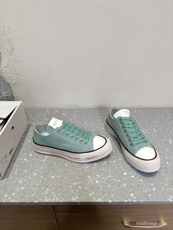 2025 Women VISVIM Green Canvas Sneakers