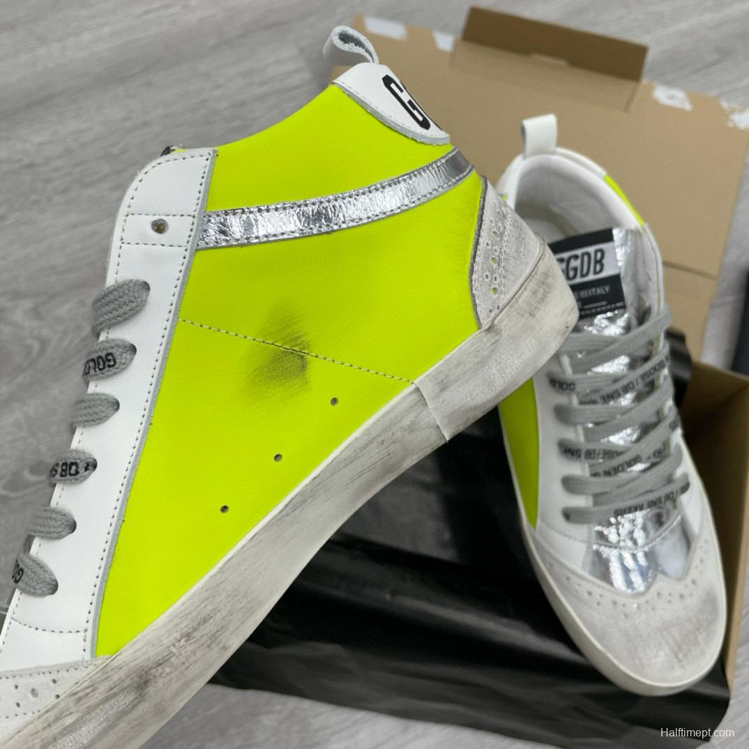 2024 Unisex GGDB Yellow White Leather Suede High Top Sneakers MJ00300