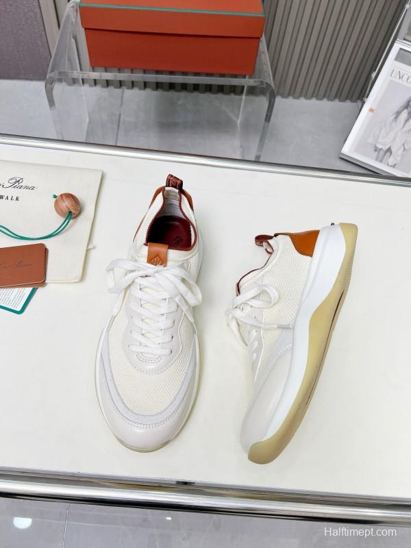 2024 Men LP White Beige Mesh Leather Sneakers