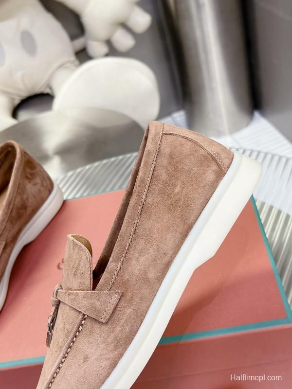 2024 Men Loro Piana Brown Suede Loafers MJ00270